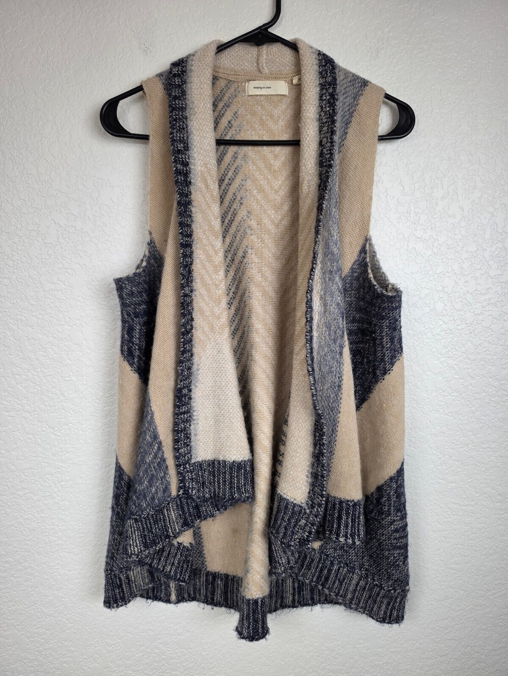 Anthropologie Sleeping on Snow Small Beige Gray Knit Vest